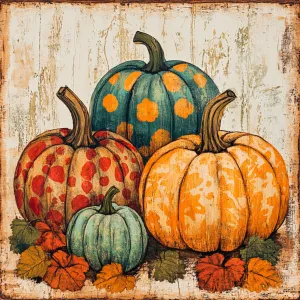 10" x 10" Fall Patterned Pumpkins Sign TTE-076