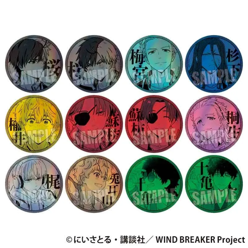 (1BOX=12)(Goods - Badge) WIND BREAKER Trading Holographic Button Badge