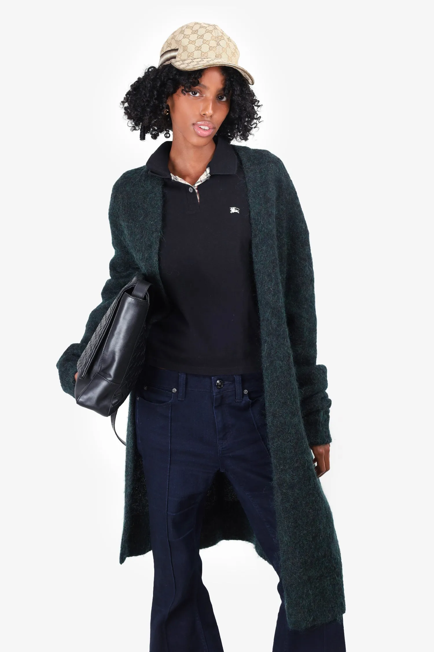 Acne Studios Green Mohair/Wool Open Cardigan Size S