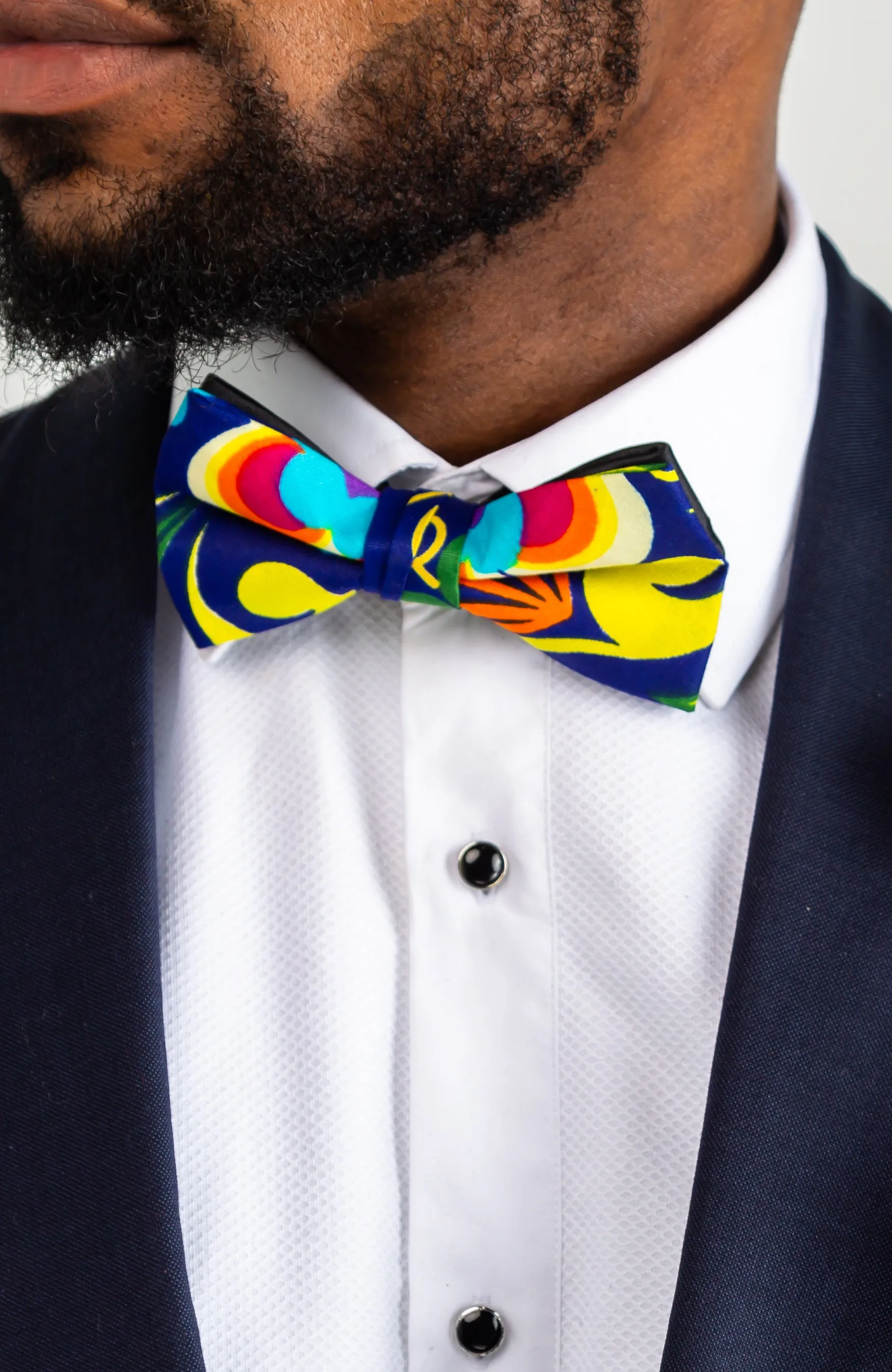 African Inspired Fashions Kente Bow Tie Set 4 Pieces - FRANCIS