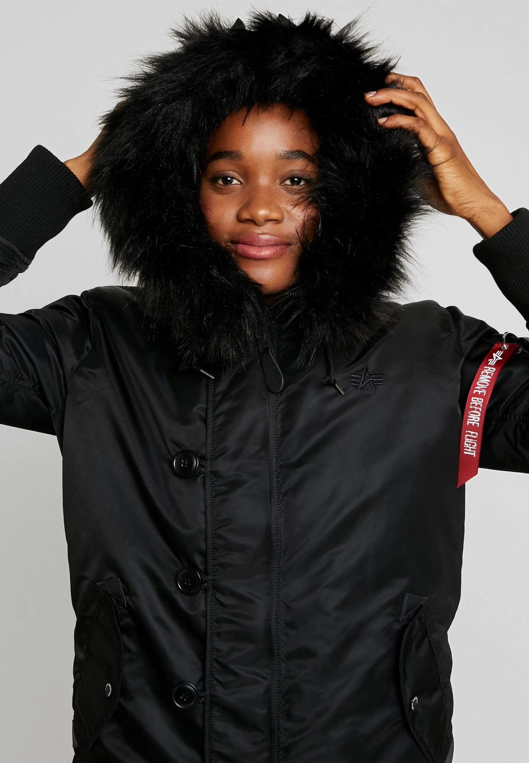 Alpha Industries parka with hood, black