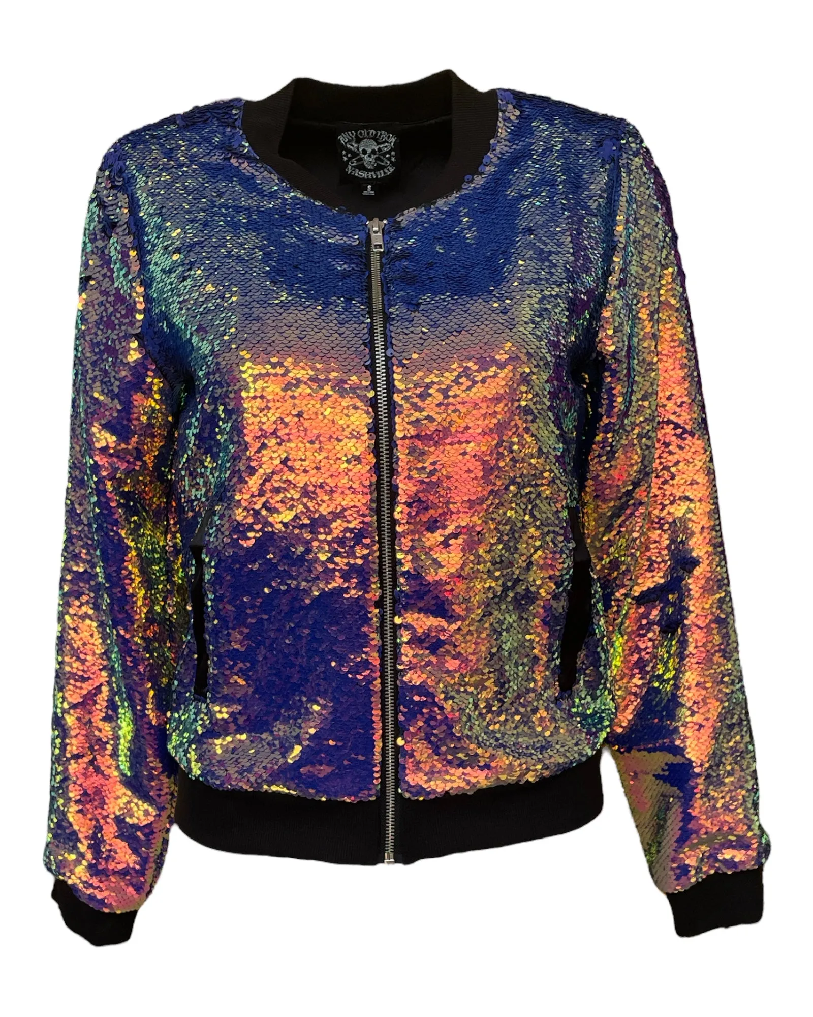 Any Old Iron Oil Slick Bomber Jacket