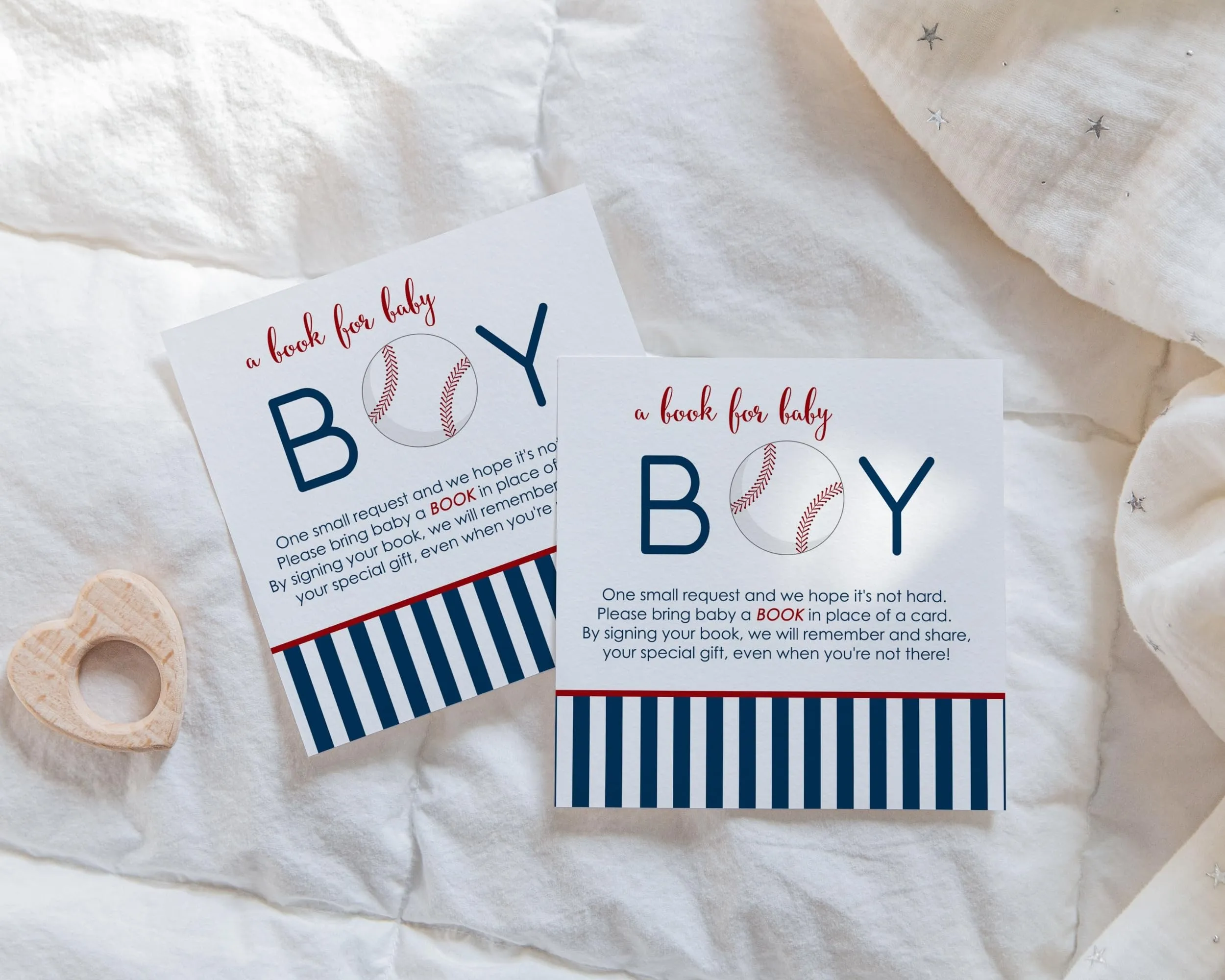 Baseball-Themed Baby Shower Invitation Inserts