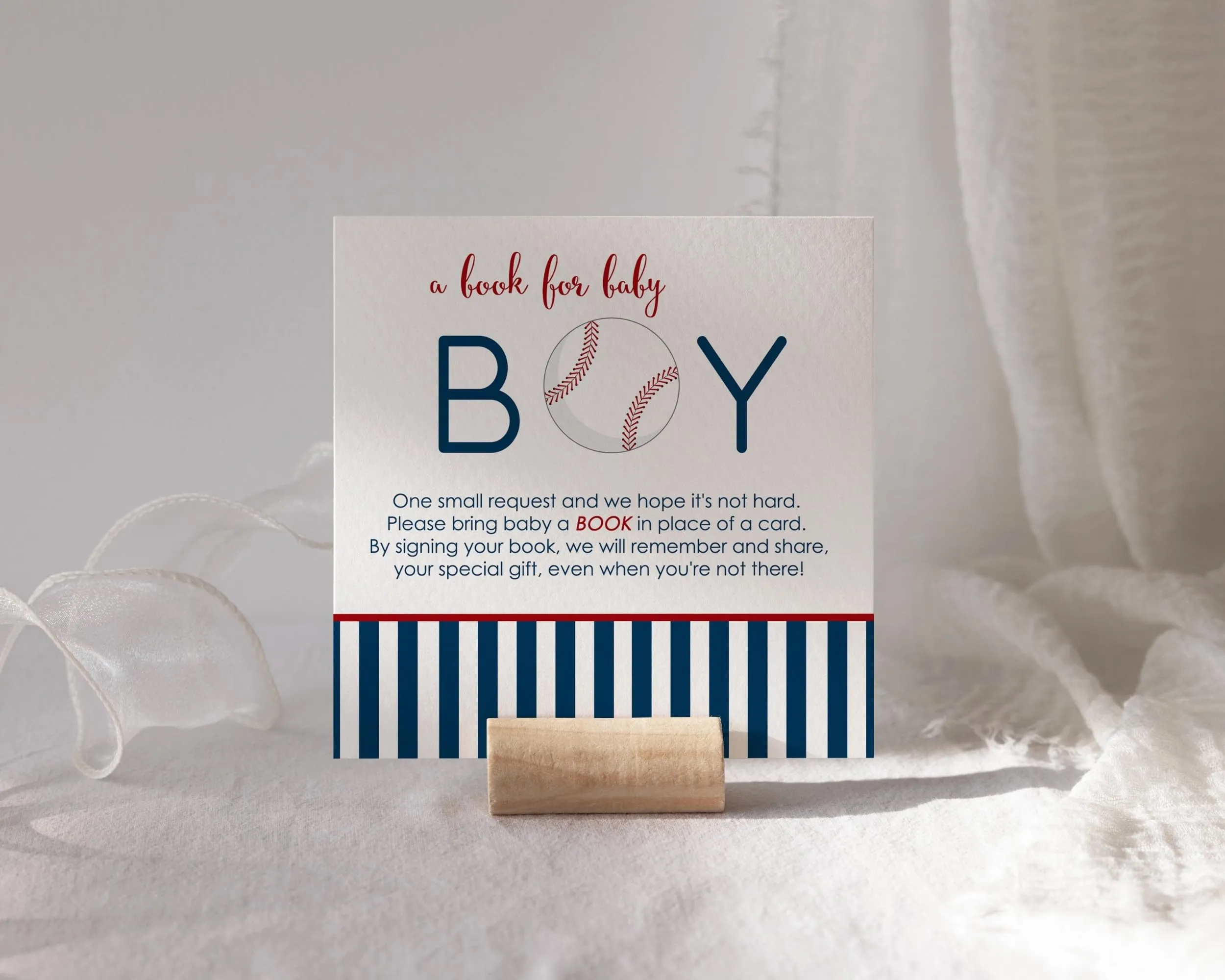 Baseball-Themed Baby Shower Invitation Inserts