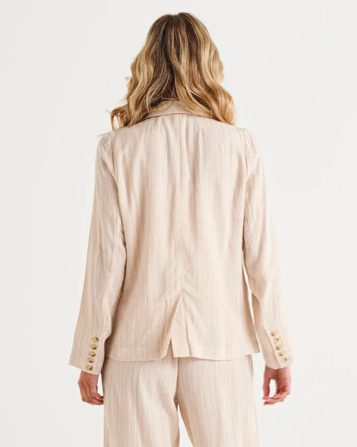 Betty Basics Lisset Blazer Natural Stripe