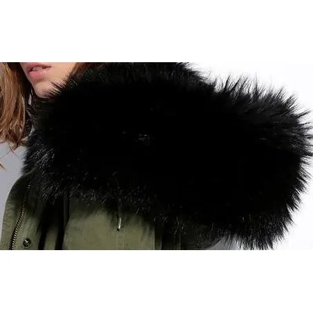 Black Fur Green Parka