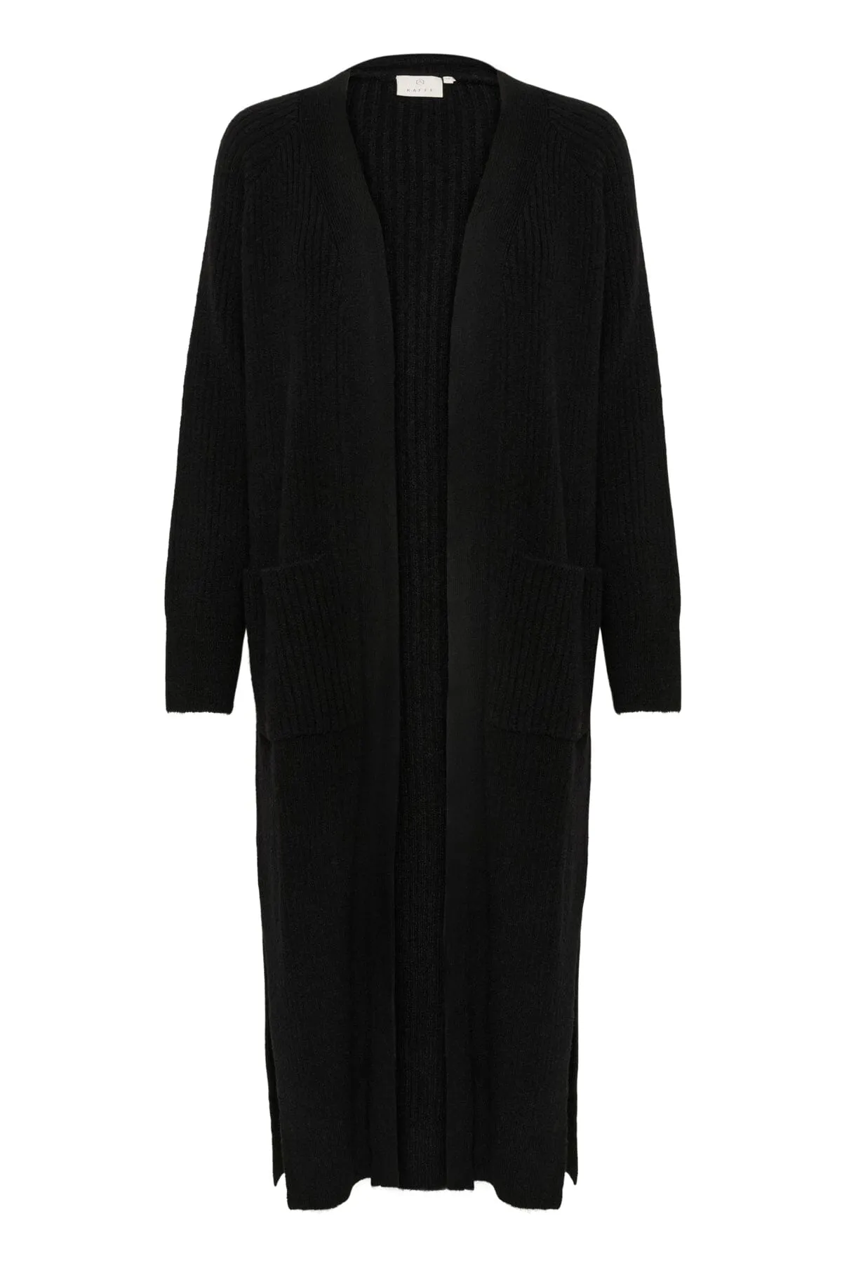 BLACK KNIT LONG CARDIGAN