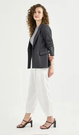 Blazer Classico Malha Mescla Shoulder