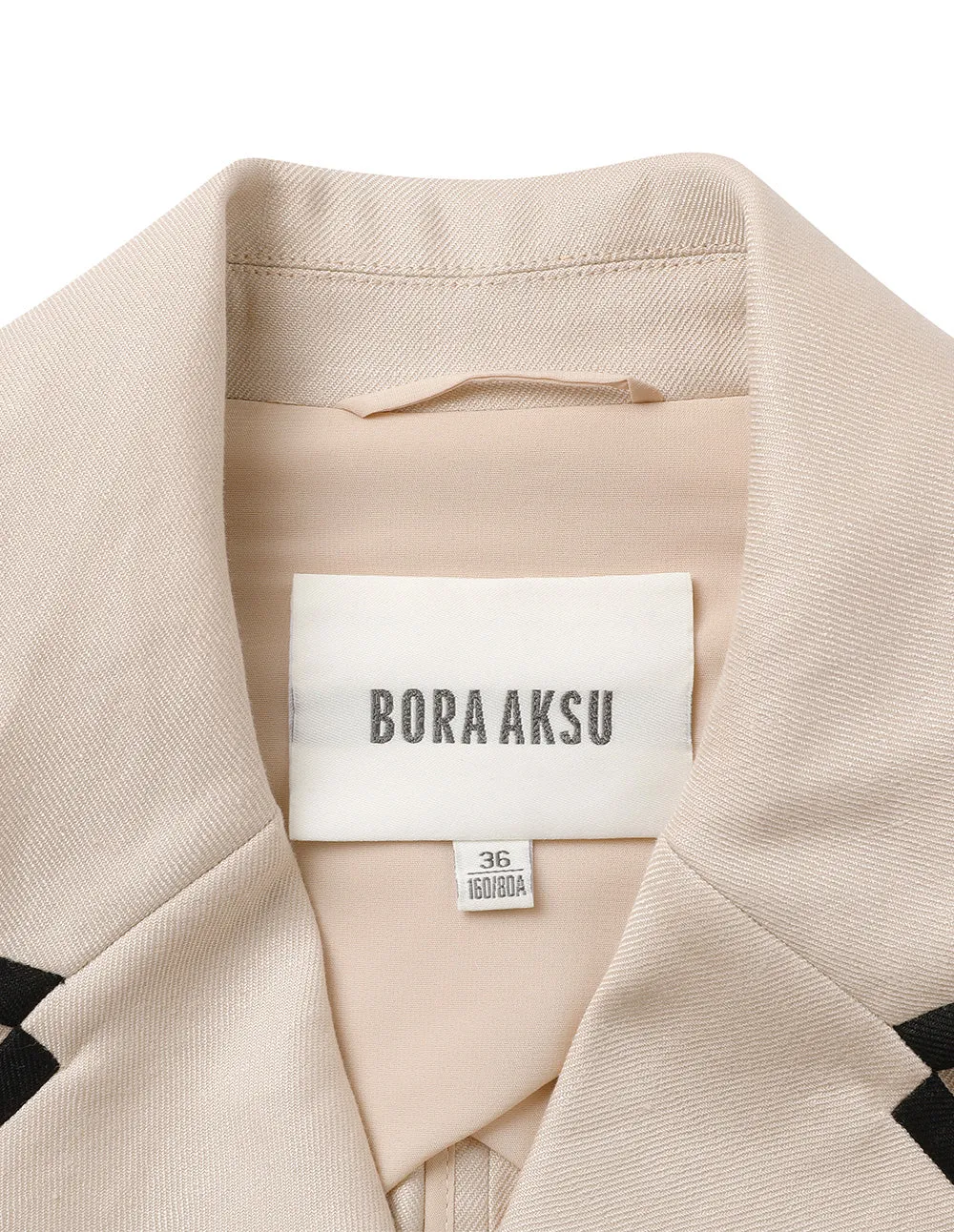 BORA AKSU Colour Block Patch Pocket Slim Fit Gentle Beige Blazer