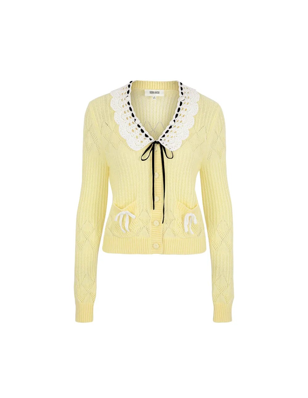 BORA AKSU Cream Mohair-Blend Knitted Cardigan