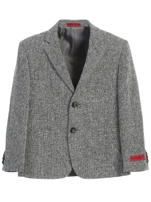 Boys Lightweight Waffle Weave Textured Blazer Jacket -Gray