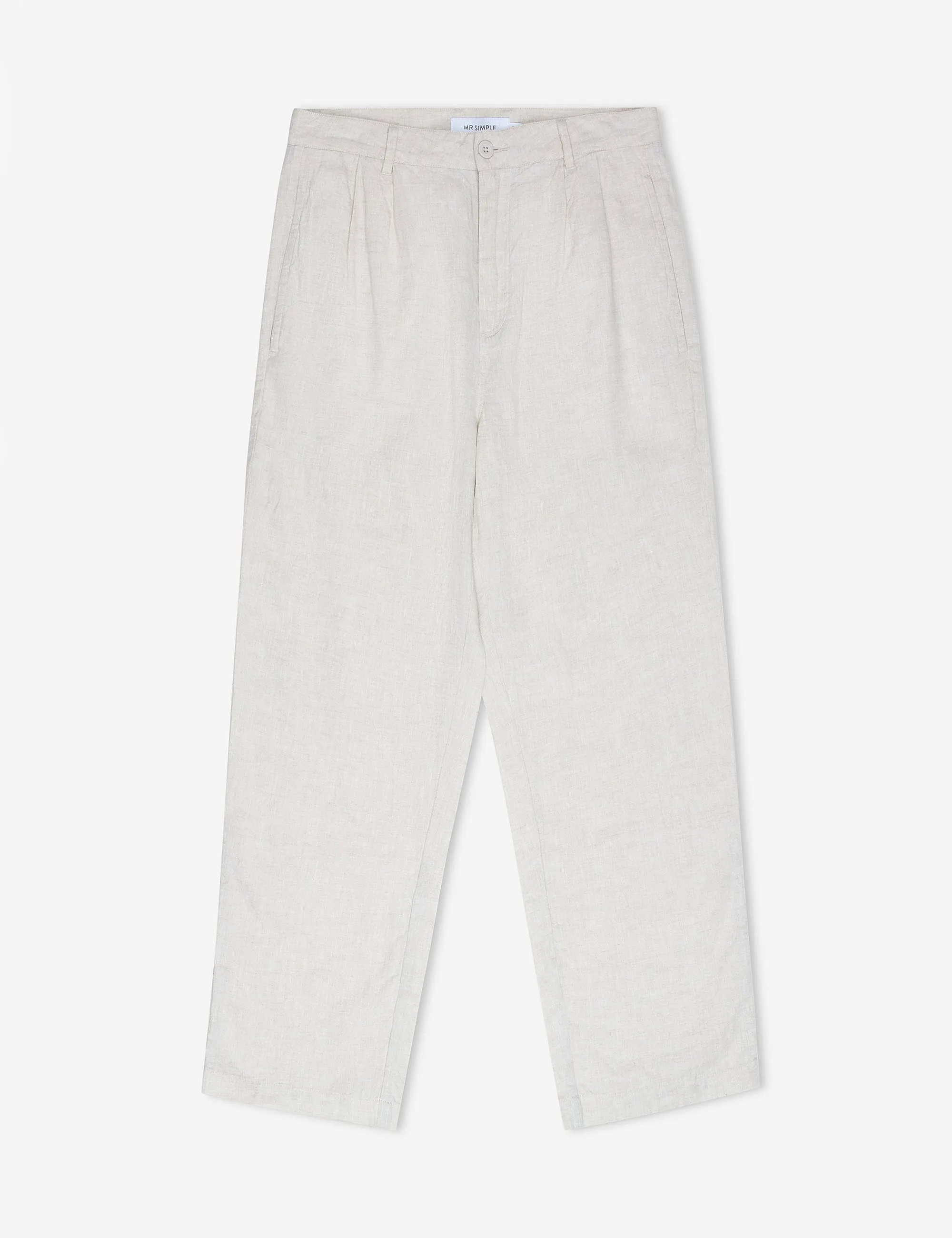 Brooklyn Linen Pleated Pant - Natural