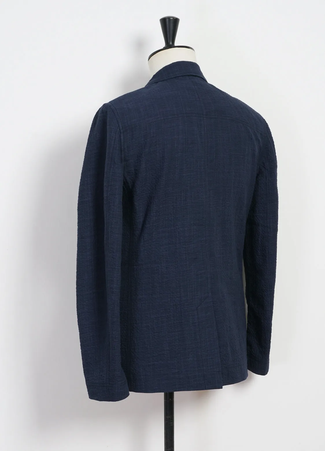 CHARLIE | Easy Three Button Blazer | Crinkle Blue