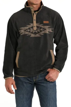 Cinch Men's Charcoal/Tan Southwest Print Polar Fleece Pullover