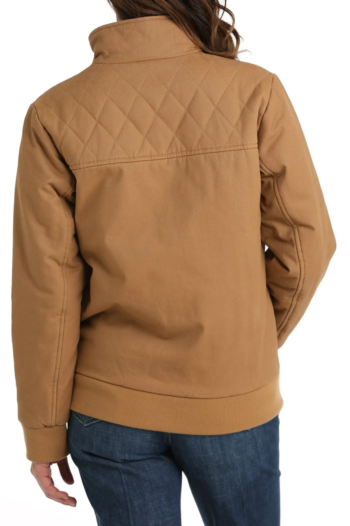 Cinch Women's Canvas Bomber Jacket in Brown