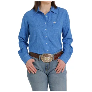 Cinch Women's Long Sleeve ArenaFlex Button Shirt- Blue