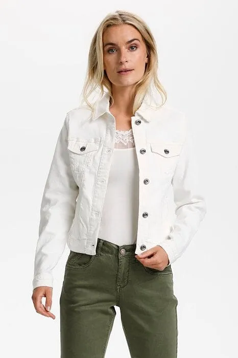 CLASSIC STRETCH OFF WHITE DENIM JACKET