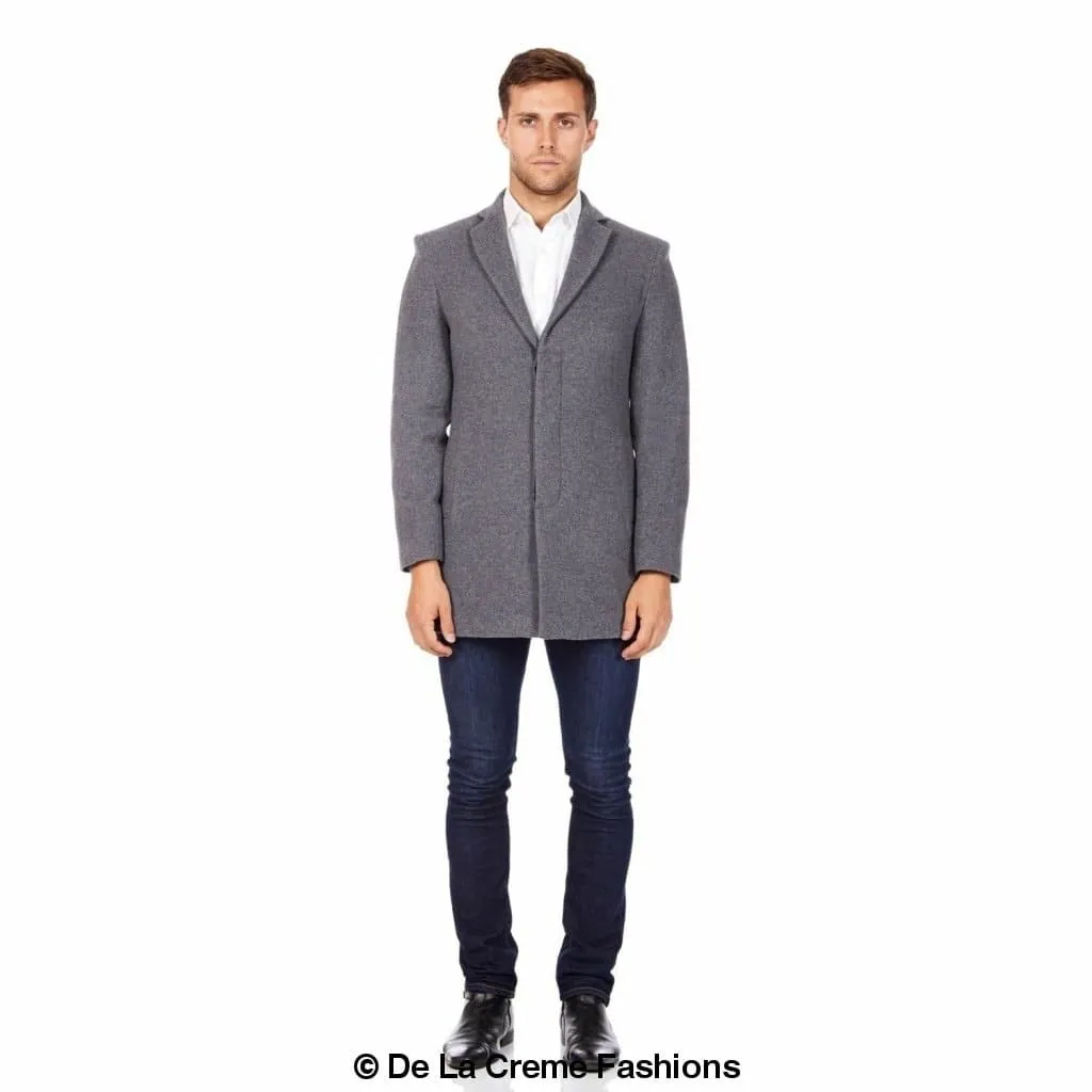 De La Creme MAN - Wool Blend Covert Winter Coat