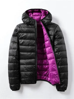 Double-sided Ultra-light and Warm Parka / Women`s Duck Down Jacket with Hooded - SF0069