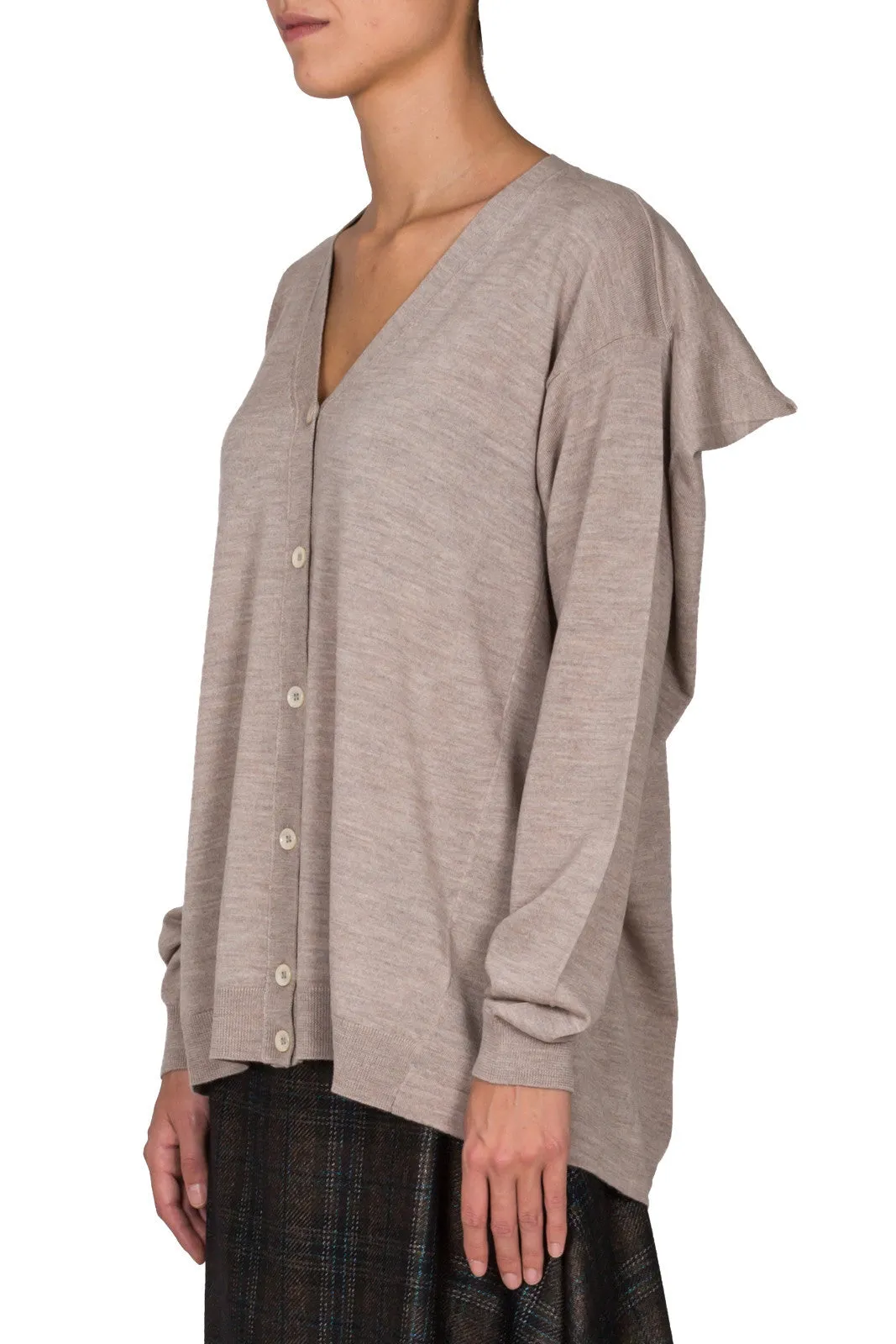 Draped Back Knit Cardigan