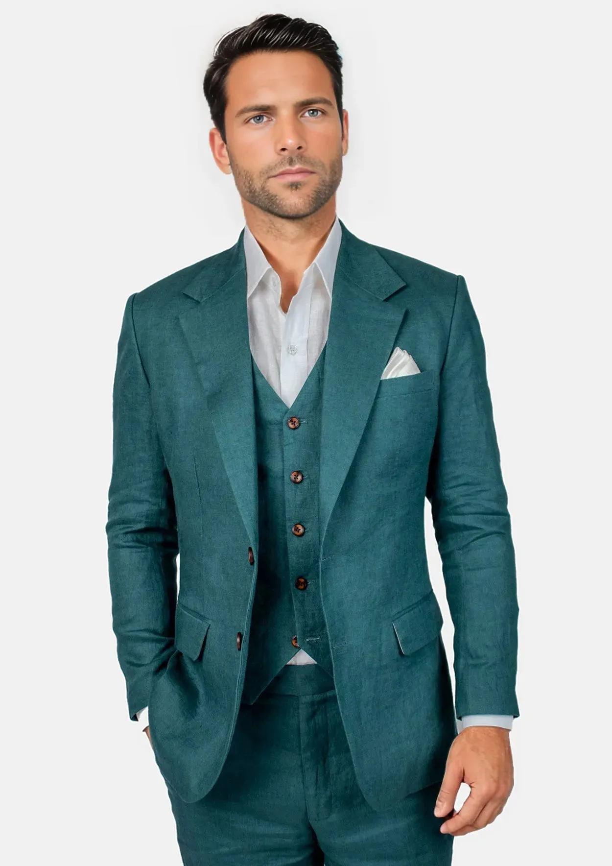 Ellis Deep Teal Linen Jacket