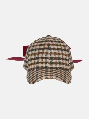 Everyday Plaid Cap w/Removable Bow- Colored Check