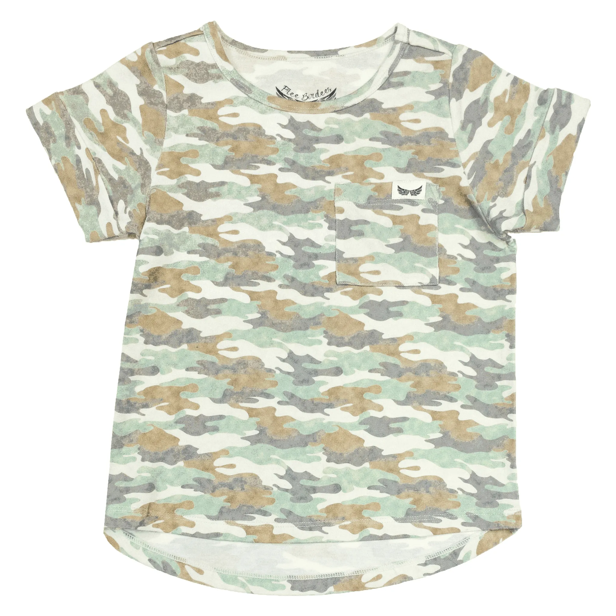 Faded Camo Pocket Tee || Bamboo/cotton/spandex Jersey (18m-8y)