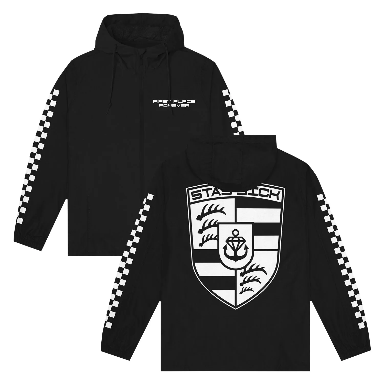 First Place Forever Black Pullover Windbreaker