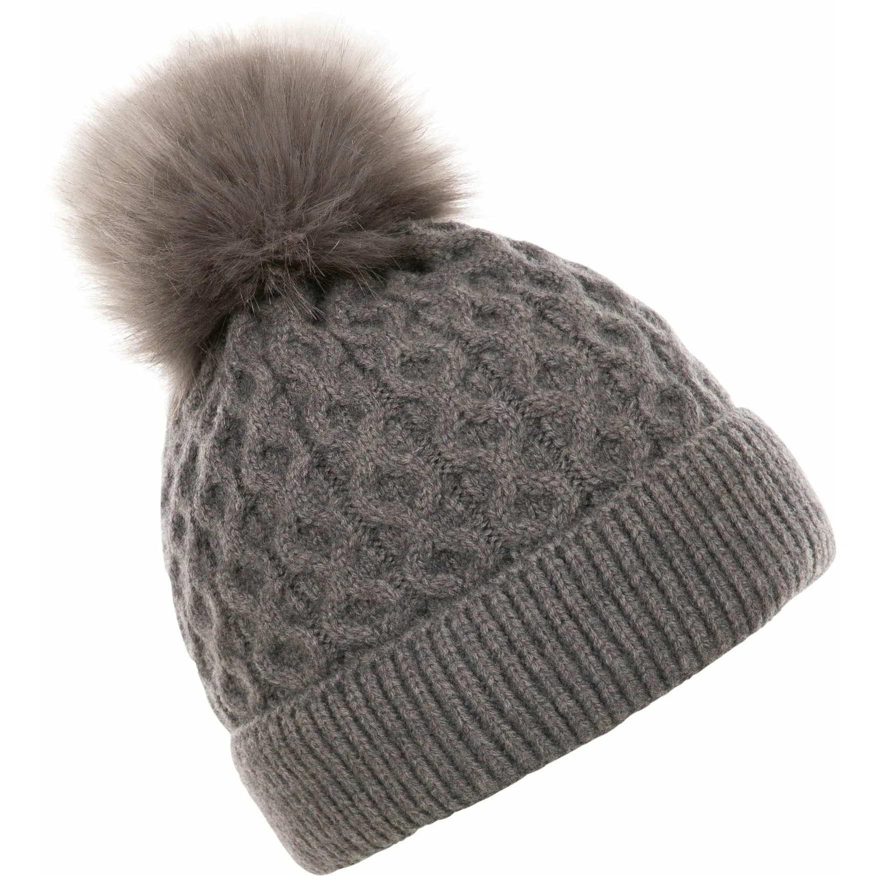 Freja Women's Chunky Knitted Hat in Dark Grey