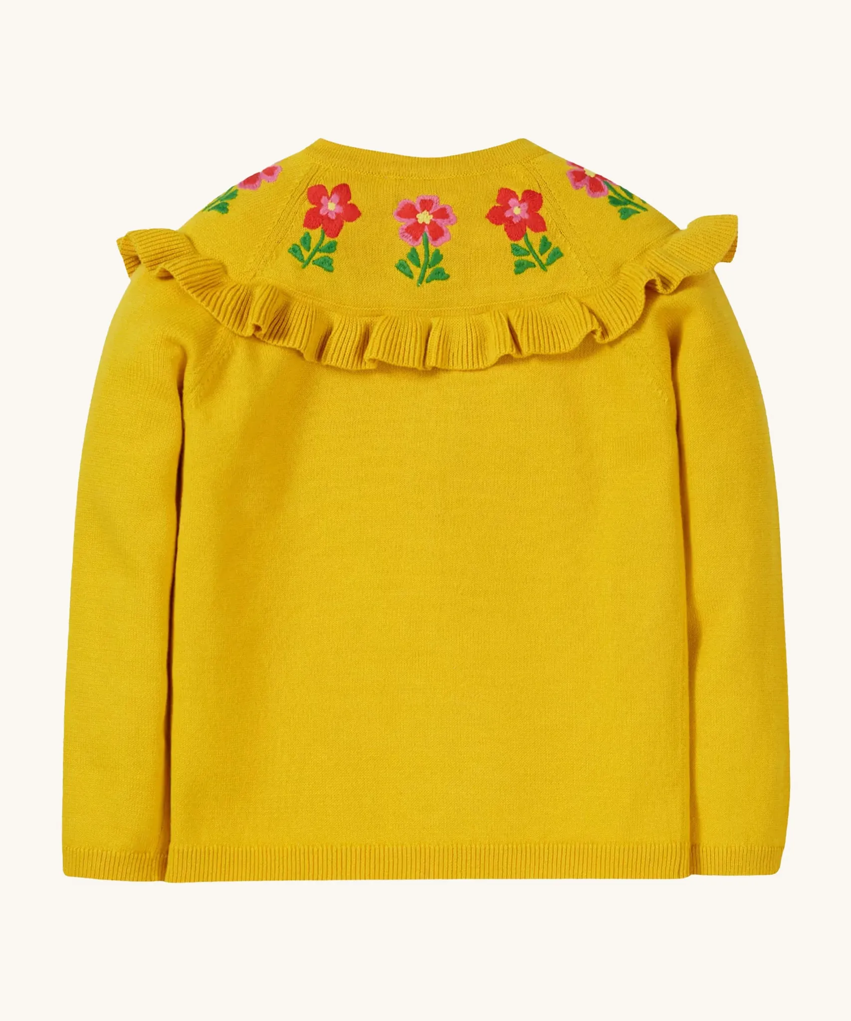 Frugi Romi Ruffle Cardigan - Dandelion/Flowers