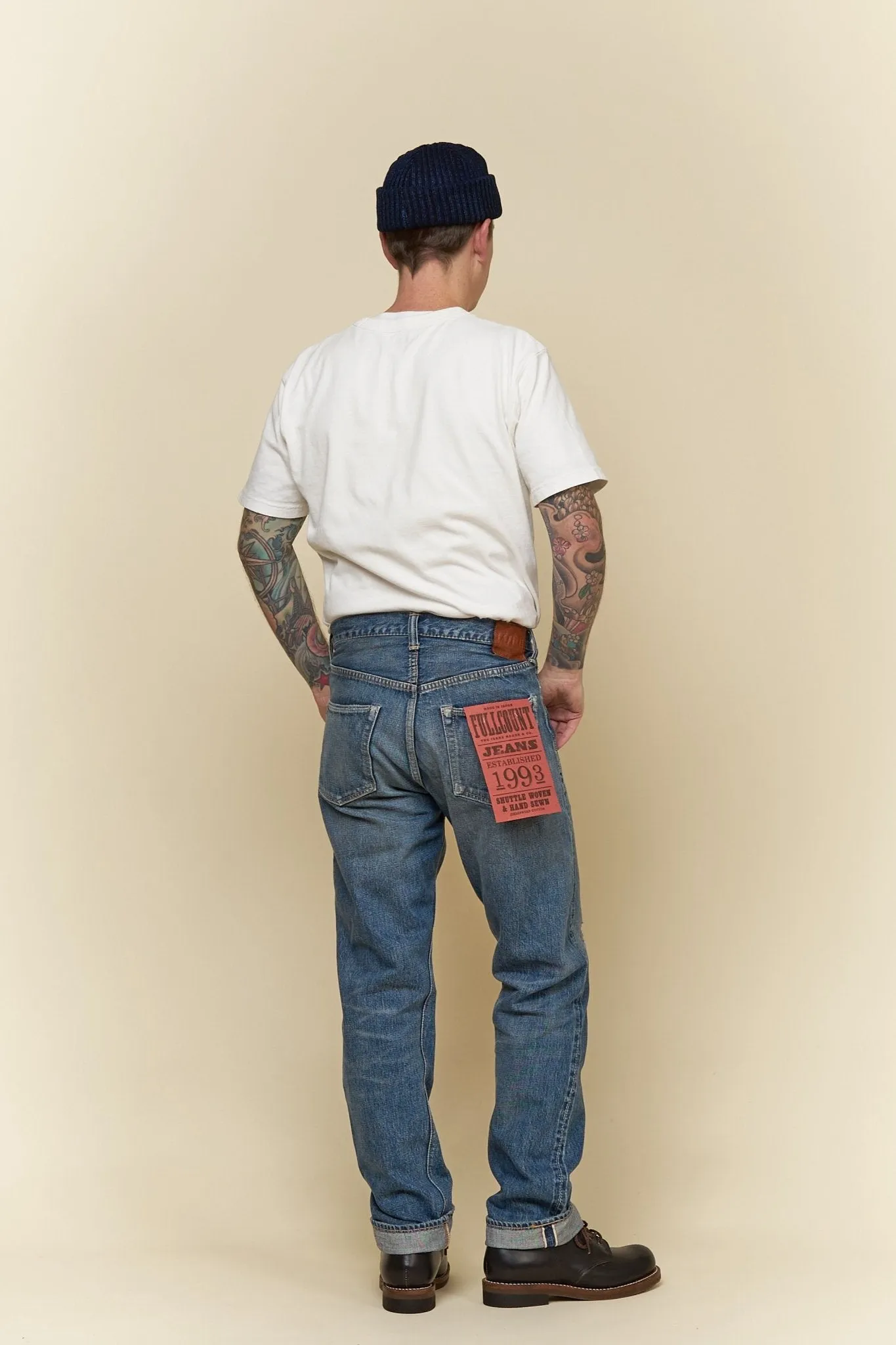 Fullcount 1101 Dartford Washed Straight Selvedge Denim - 13.7oz