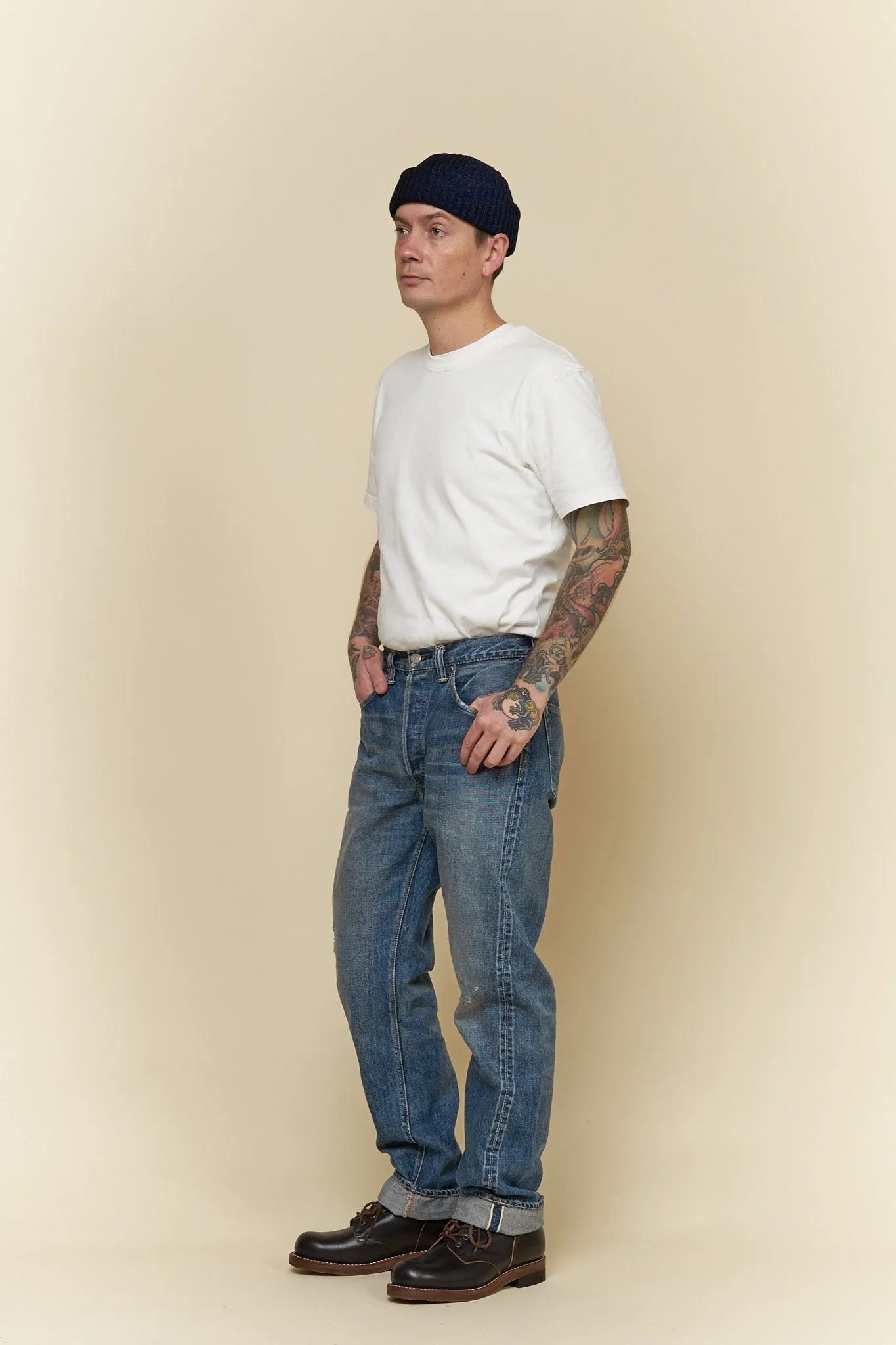 Fullcount 1101 Dartford Washed Straight Selvedge Denim - 13.7oz