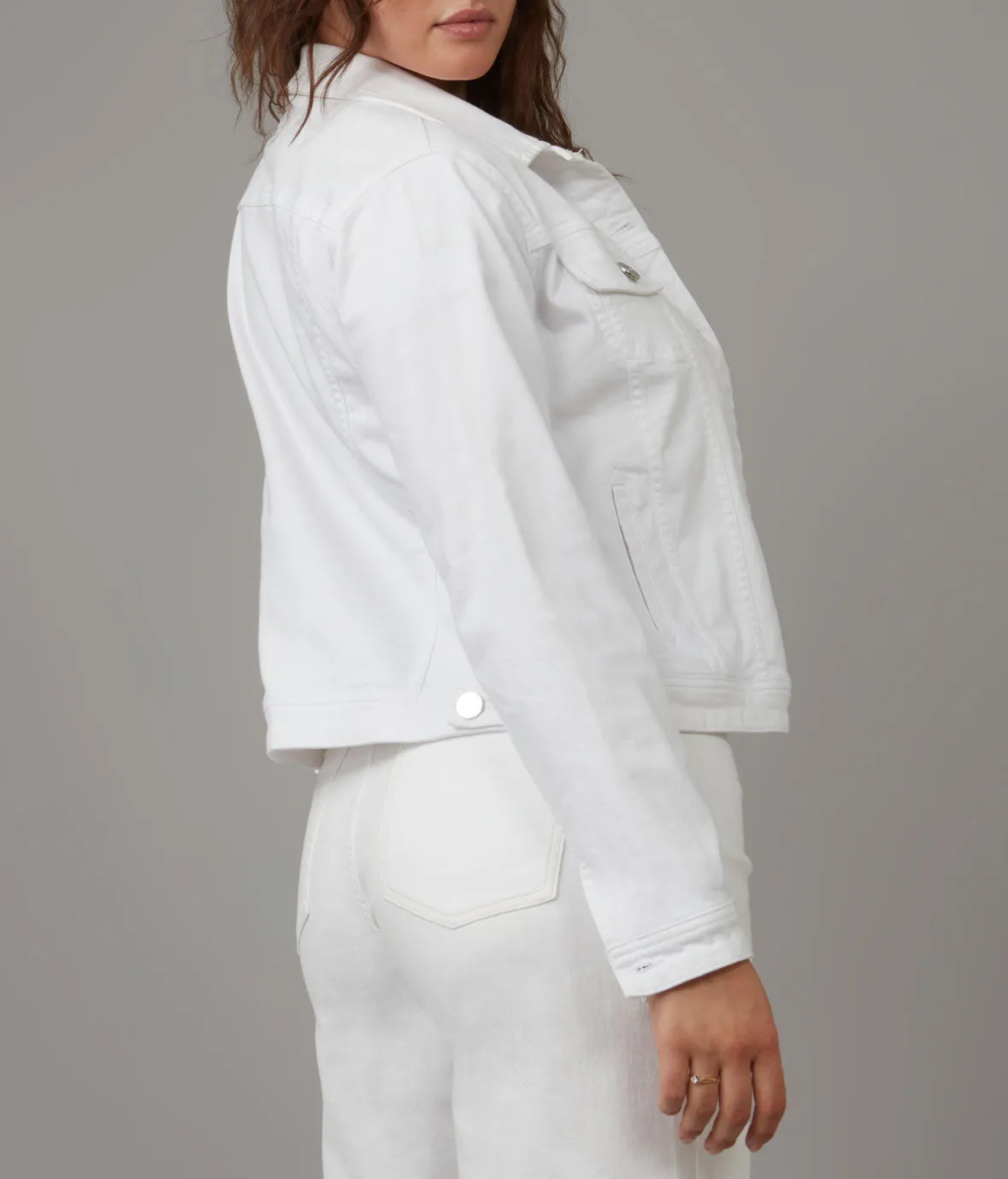 GABRIELLA-WHT Classic Denim Jacket