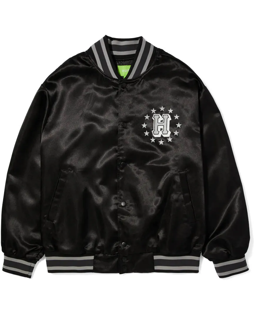 Galactic Stack Baseball Jacket - Black