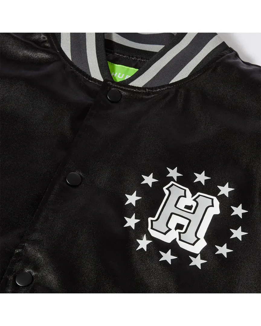 Galactic Stack Baseball Jacket - Black