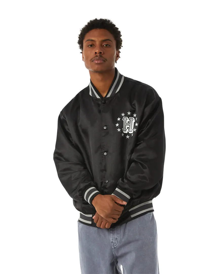 Galactic Stack Baseball Jacket - Black