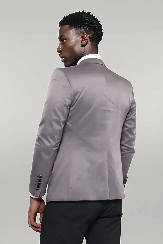 Grey Blazer With Patch Pockets | Wessi