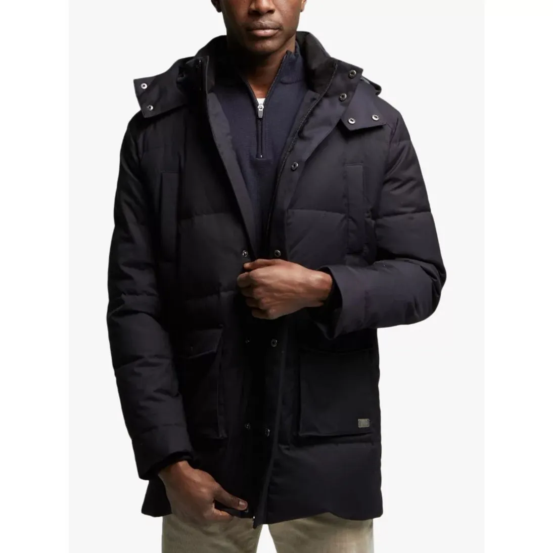 Guards London Stonehouse Recycled Duck Down Coat Navy