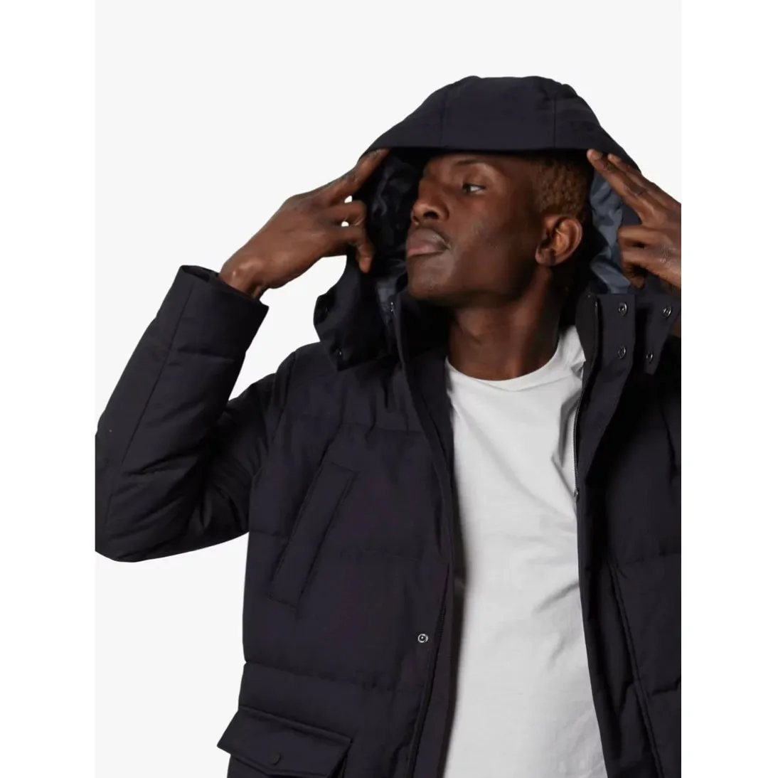 Guards London Stonehouse Recycled Duck Down Coat Navy