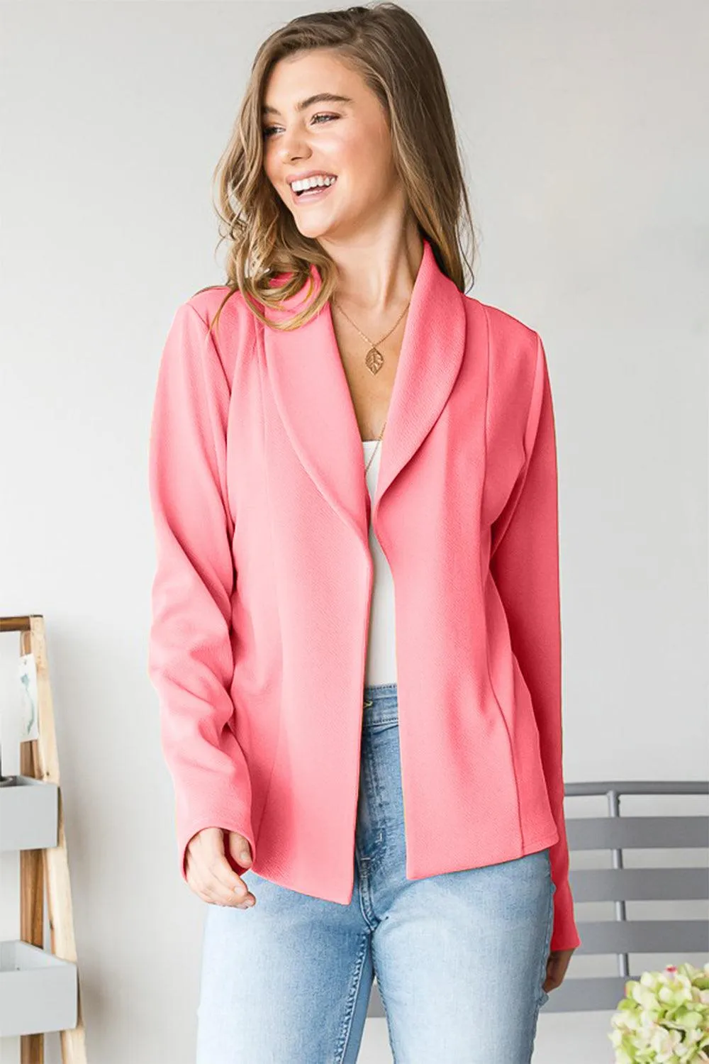 Heimish Open Front Long Sleeve Blazer