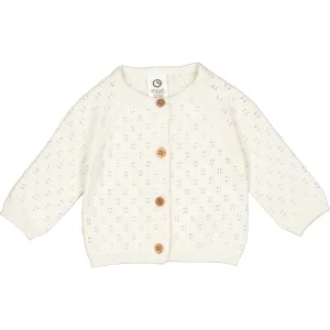 Knit Pointelle Cardigan, Balsam Cream