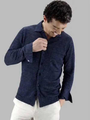 Knitted Camicia Denim 70% Lino 30% Seta