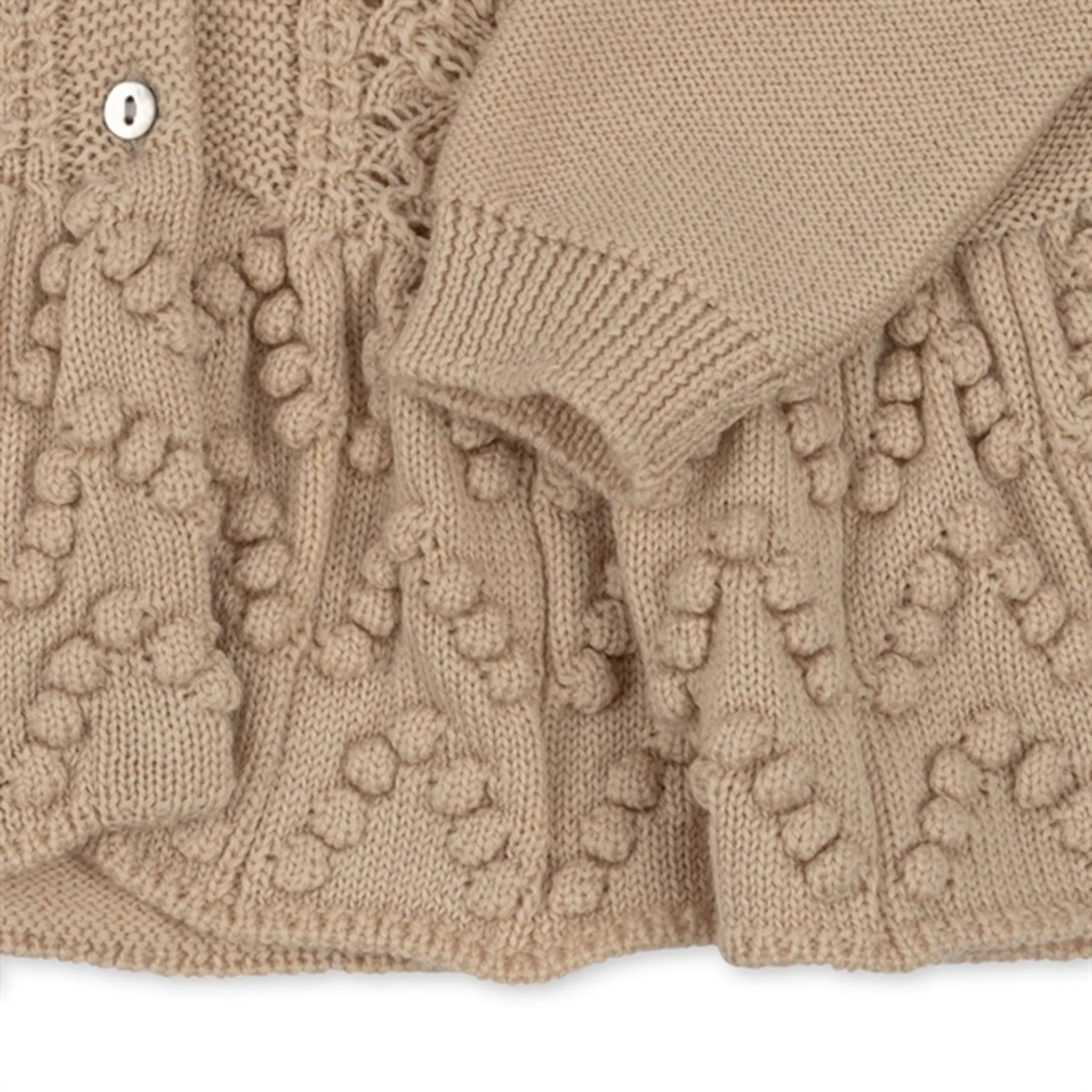 Konges Sløjd Almond Milk Cabby Frill Wool Cardigan