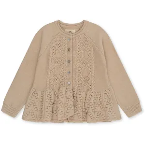 Konges Sløjd Almond Milk Cabby Frill Wool Cardigan