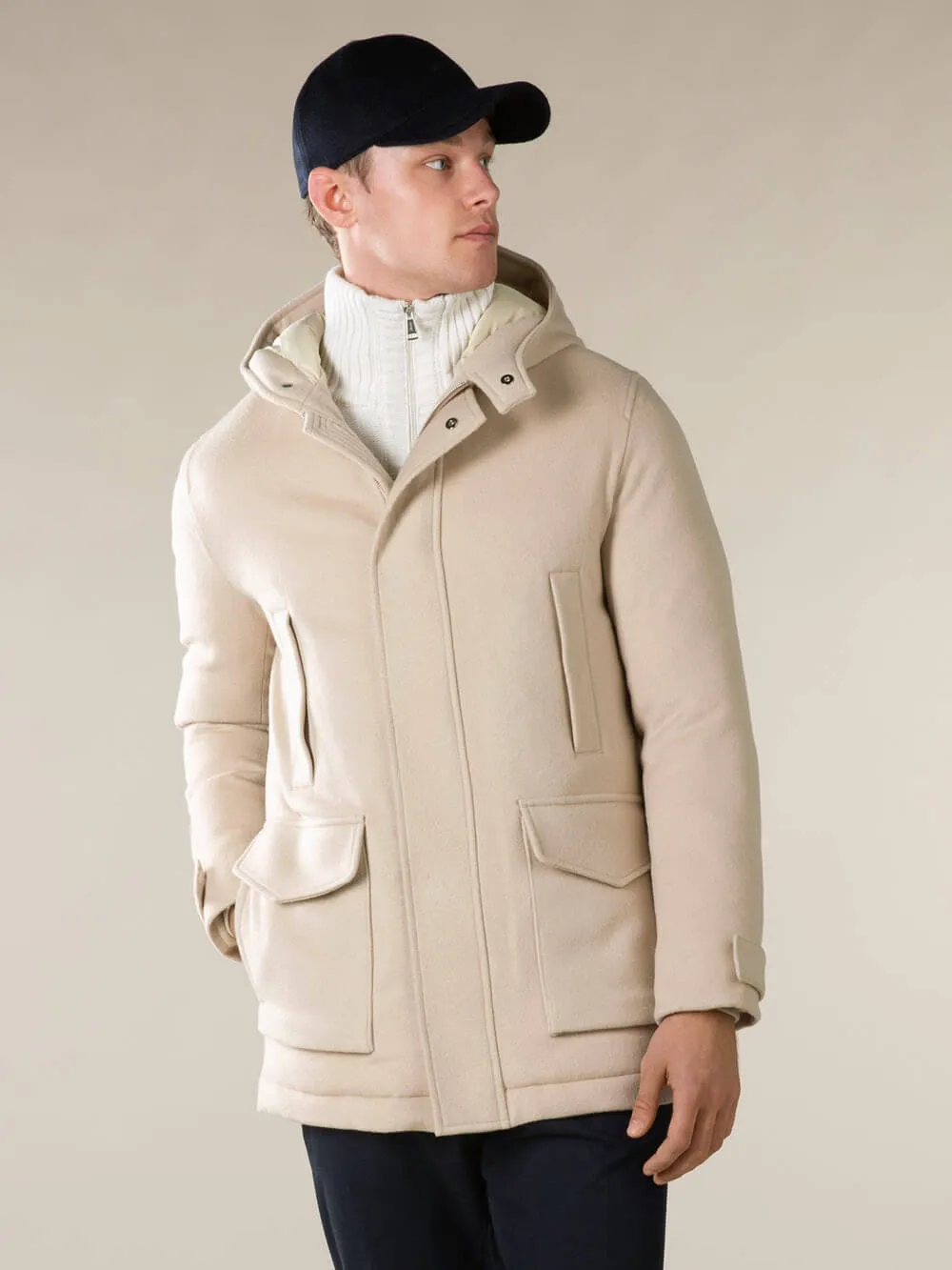 Light Beige Wintertime Parka