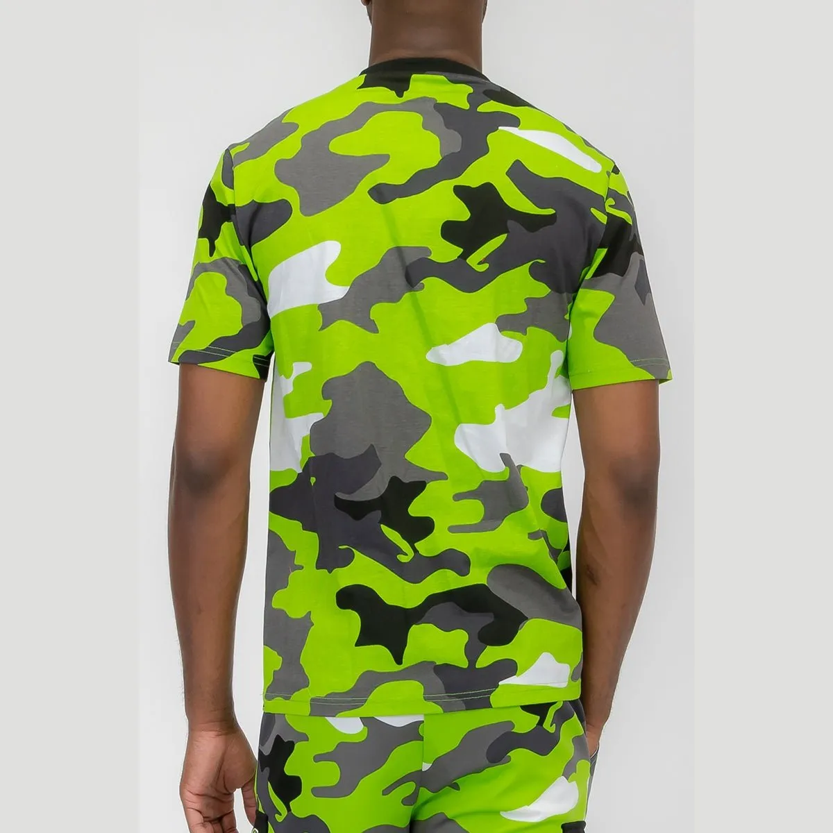 Lime Full Camo Toggle T-shirt