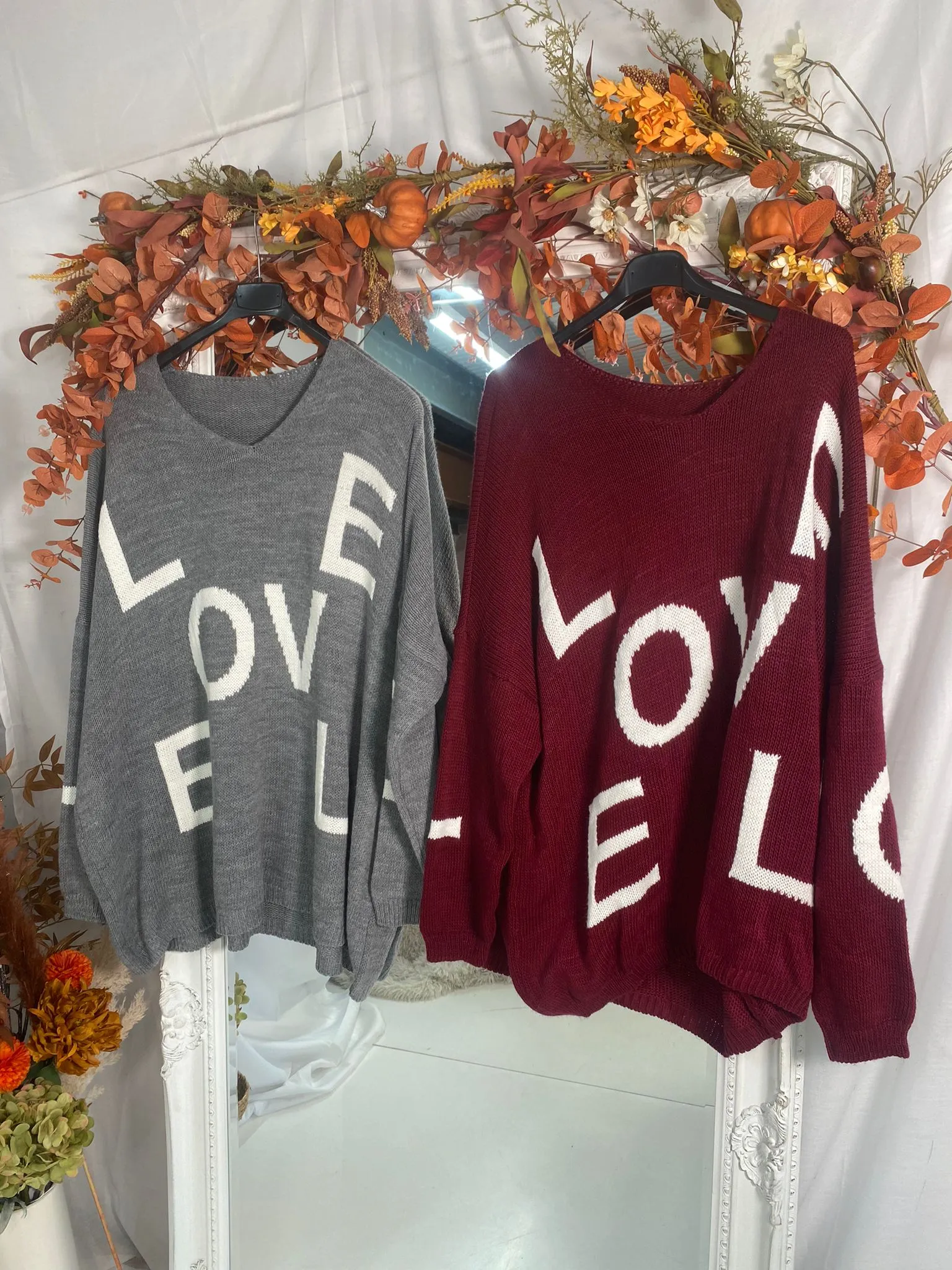 Love Slogan Oversized Knitted Jumper | Uniquely Sophia's