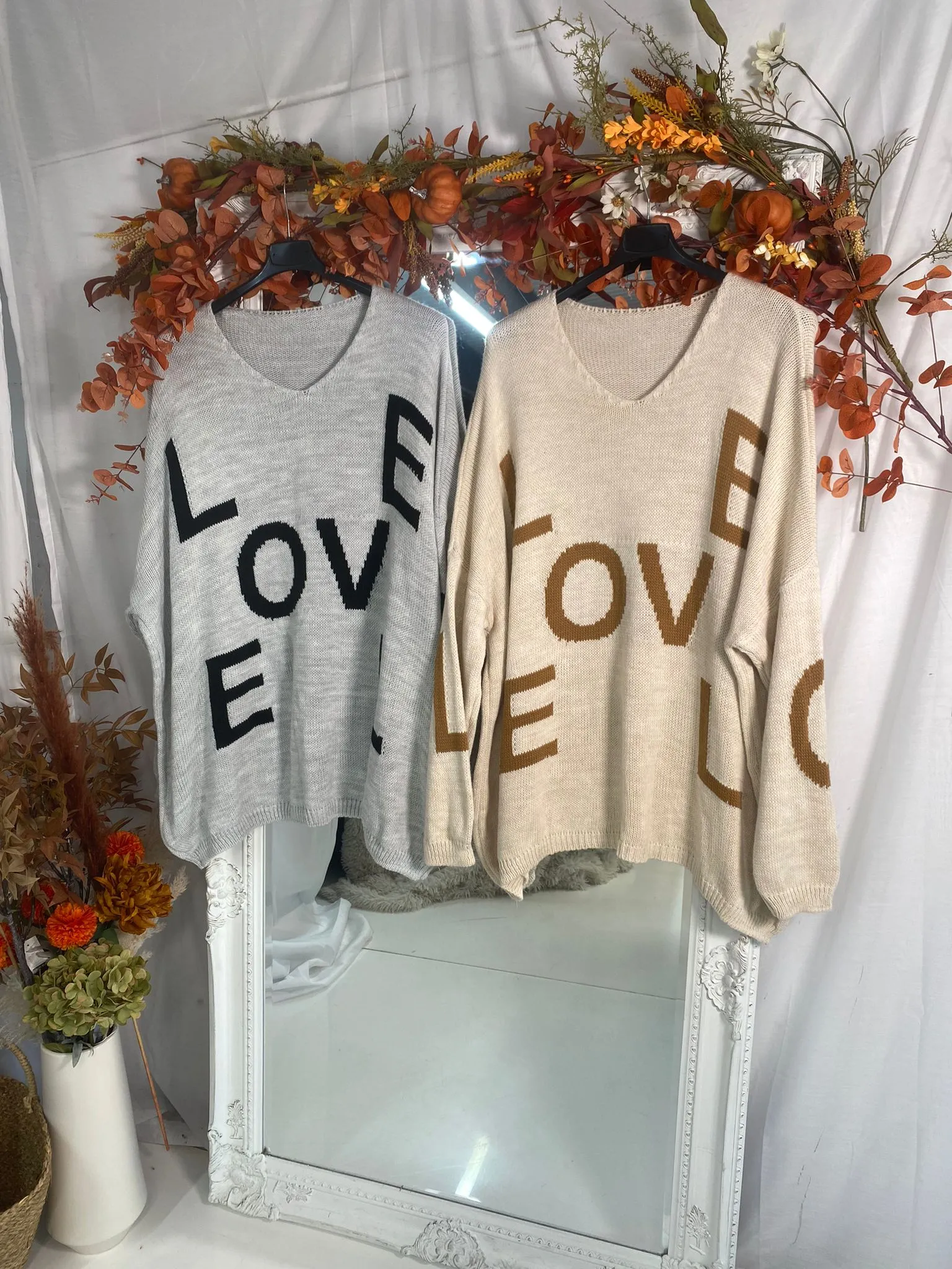 Love Slogan Oversized Knitted Jumper | Uniquely Sophia's