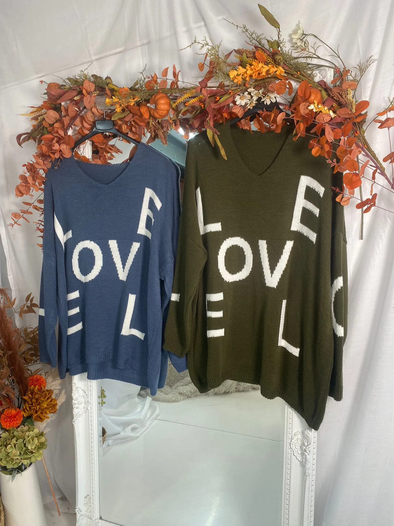 Love Slogan Oversized Knitted Jumper | Uniquely Sophia's