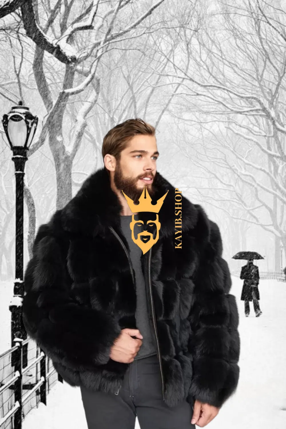 Luxury Black Fox Fur Parka for Men: Embrace Winter in Style